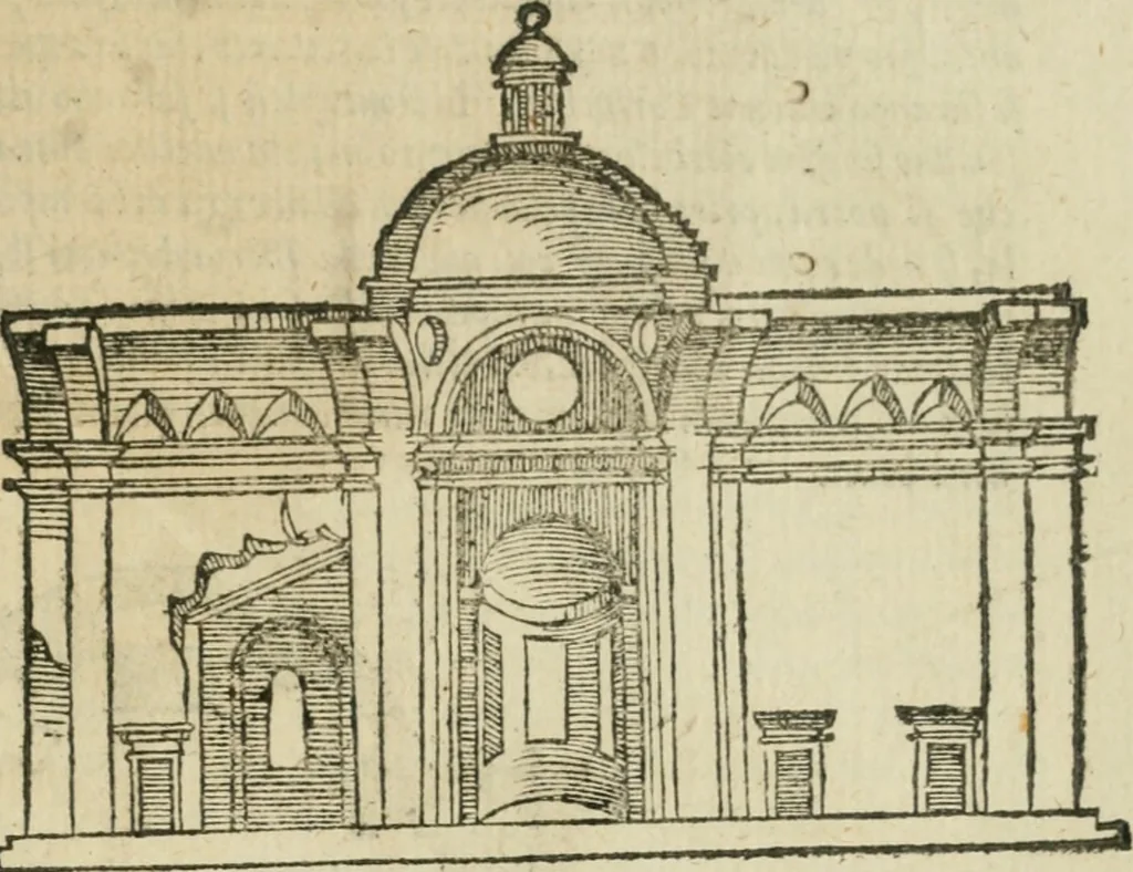 An illustration from Libro primo [-quinto] d'architettvra ..., 1566, leaf 438