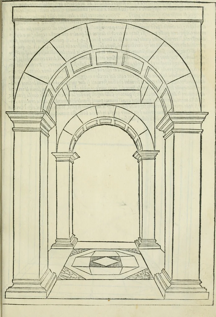 An illustration from Libro primo [-quinto] d'architettvra ..., 1566, leaf 64
