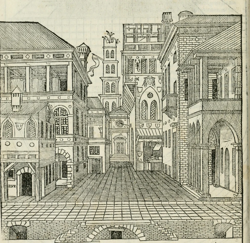 An illustration from Libro primo [-quinto] d'architettvra ..., 1566, leaf 93