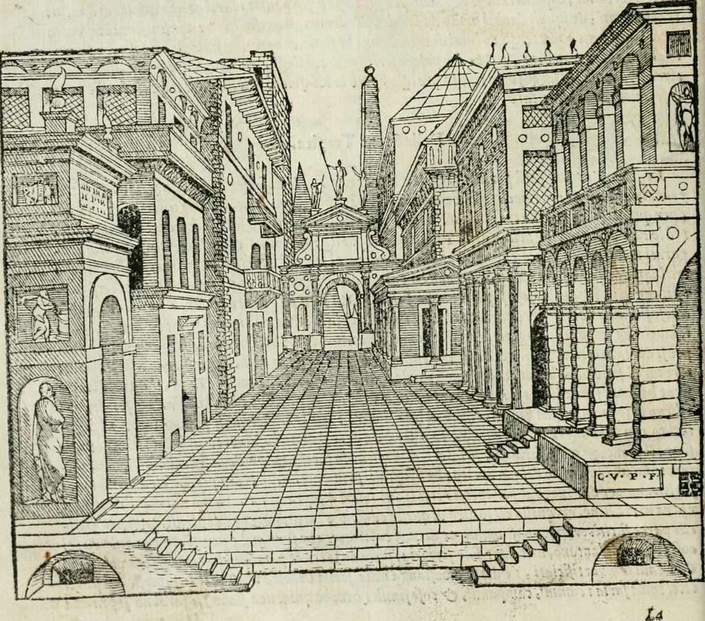 An illustration from Libro primo [-quinto] d'architettvra ..., 1566, leaf 95