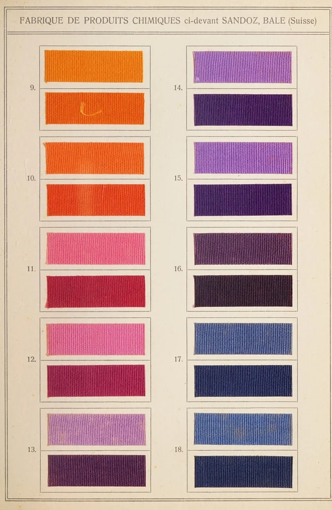 An illustration from Lichtechte Direktfarbstoffe auf Baumwollstück = Colorants directs solides à la lumière sur tissu de coton, 1900, leaf 7