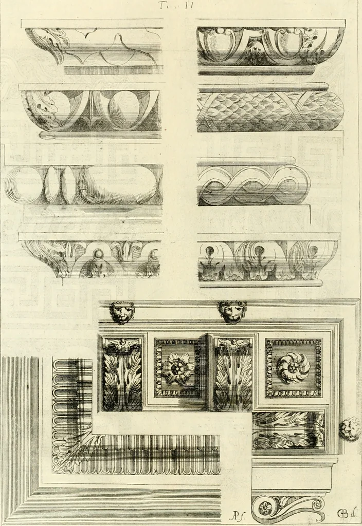 An illustration from Li cinque ordini dell' architettura civile di Michel Sanmicheli : rilevati dalle sue fabriche, e descritti e publicati con quelli di Vitruvio, Alberti, Palladio, Scamozzi, Serlio, e Vignola, 1735, leaf 25