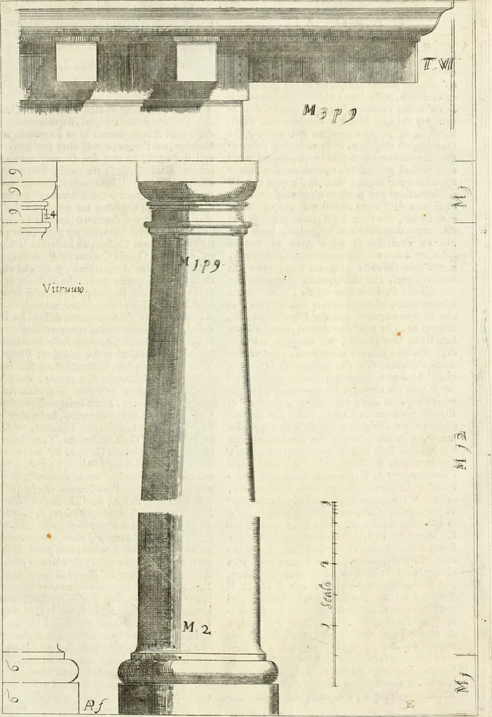 An illustration from Li cinque ordini dell' architettura civile di Michel Sanmicheli : rilevati dalle sue fabriche, e descritti e publicati con quelli di Vitruvio, Alberti, Palladio, Scamozzi, Serlio, e Vignola, 1735, leaf 54