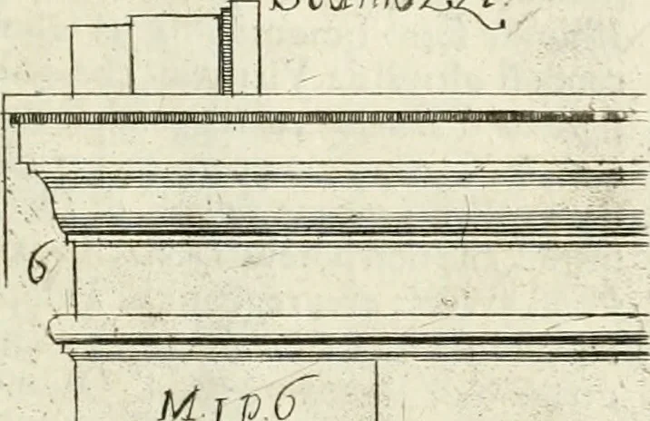 An illustration from Li cinque ordini dell' architettura civile di Michel Sanmicheli : rilevati dalle sue fabriche, e descritti e publicati con quelli di Vitruvio, Alberti, Palladio, Scamozzi, Serlio, e Vignola, 1735, leaf 60