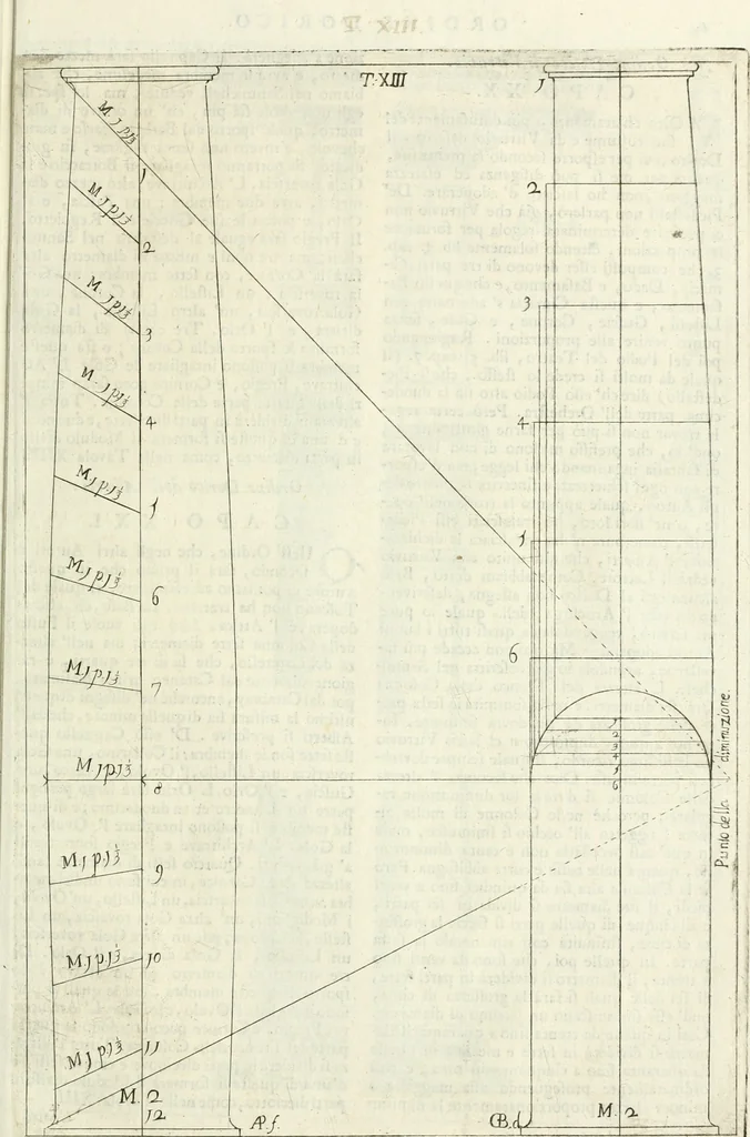 An illustration from Li cinque ordini dell' architettura civile di Michel Sanmicheli : rilevati dalle sue fabriche, e descritti e publicati con quelli di Vitruvio, Alberti, Palladio, Scamozzi, Serlio, e Vignola, 1735, leaf 68