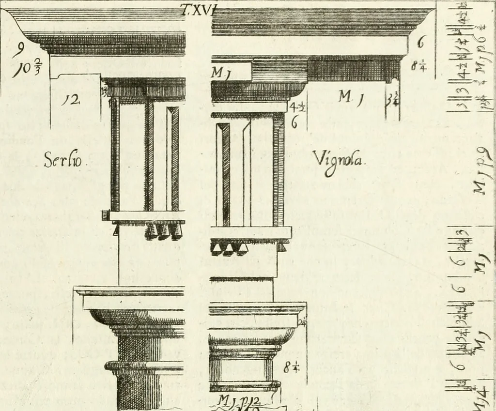 An illustration from Li cinque ordini dell' architettura civile di Michel Sanmicheli : rilevati dalle sue fabriche, e descritti e publicati con quelli di Vitruvio, Alberti, Palladio, Scamozzi, Serlio, e Vignola, 1735, leaf 74