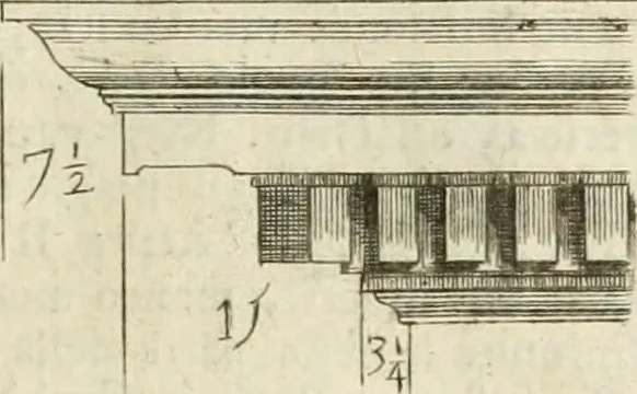 An illustration from Li cinque ordini dell' architettura civile di Michel Sanmicheli : rilevati dalle sue fabriche, e descritti e publicati con quelli di Vitruvio, Alberti, Palladio, Scamozzi, Serlio, e Vignola, 1735, leaf 84