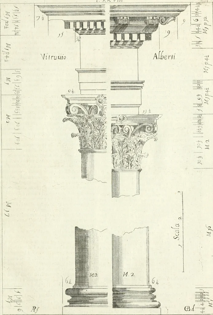 An illustration from Li cinque ordini dell' architettura civile di Michel Sanmicheli : rilevati dalle sue fabriche, e descritti e publicati con quelli di Vitruvio, Alberti, Palladio, Scamozzi, Serlio, e Vignola, 1735, leaf 98