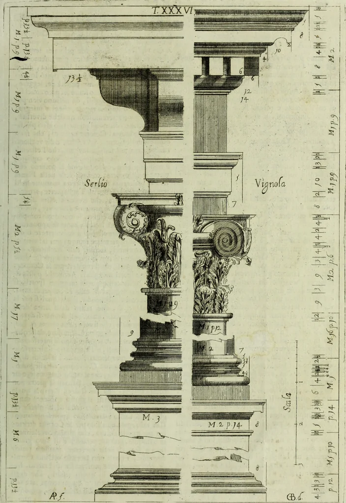 An illustration from Li cinque ordini dell'architettura civile di Michel Sanmicheli, rilevati dalle sue Fabriche, e descritti e publicati con quelli di Vitruvio, Alberti, Palladio, Scamozzi, Serlio e Vignola, 1735, leaf 116
