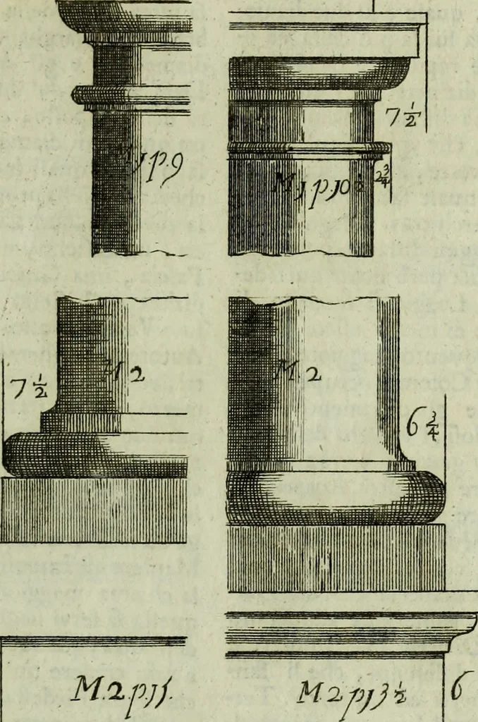 An illustration from Li cinque ordini dell'architettura civile di Michel Sanmicheli, rilevati dalle sue Fabriche, e descritti e publicati con quelli di Vitruvio, Alberti, Palladio, Scamozzi, Serlio e Vignola, 1735, leaf 54