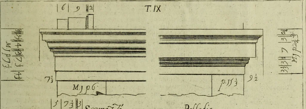 An illustration from Li cinque ordini dell'architettura civile di Michel Sanmicheli, rilevati dalle sue Fabriche, e descritti e publicati con quelli di Vitruvio, Alberti, Palladio, Scamozzi, Serlio e Vignola, 1735, leaf 56