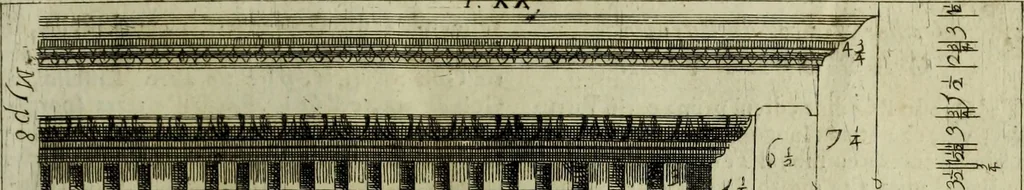 An illustration from Li cinque ordini dell'architettura civile di Michel Sanmicheli, rilevati dalle sue Fabriche, e descritti e publicati con quelli di Vitruvio, Alberti, Palladio, Scamozzi, Serlio e Vignola, 1735, leaf 80
