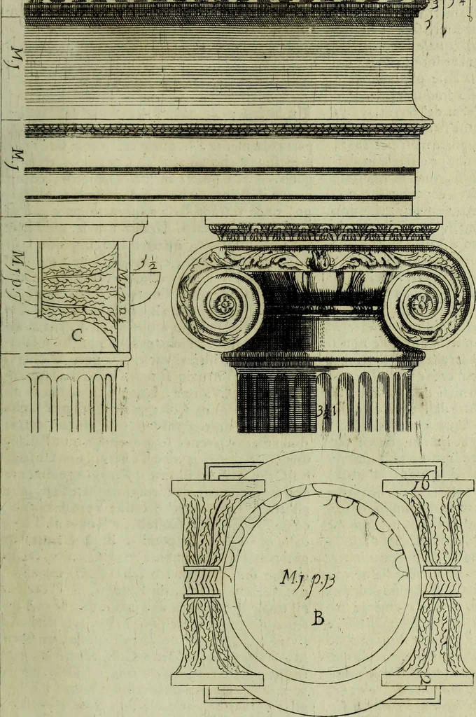 An illustration from Li cinque ordini dell'architettura civile di Michel Sanmicheli, rilevati dalle sue Fabriche, e descritti e publicati con quelli di Vitruvio, Alberti, Palladio, Scamozzi, Serlio e Vignola, 1735, leaf 80