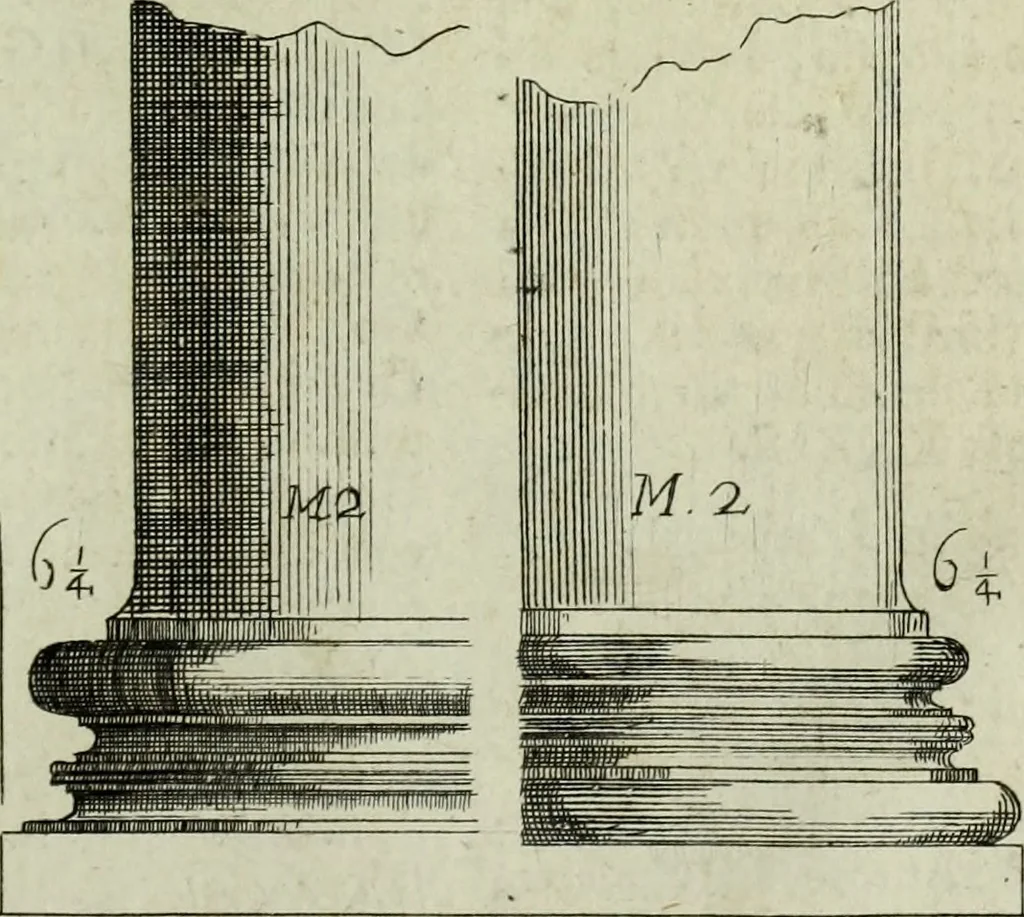 An illustration from Li cinque ordini dell'architettura civile di Michel Sanmicheli, rilevati dalle sue Fabriche, e descritti e publicati con quelli di Vitruvio, Alberti, Palladio, Scamozzi, Serlio e Vignola, 1735, leaf 98