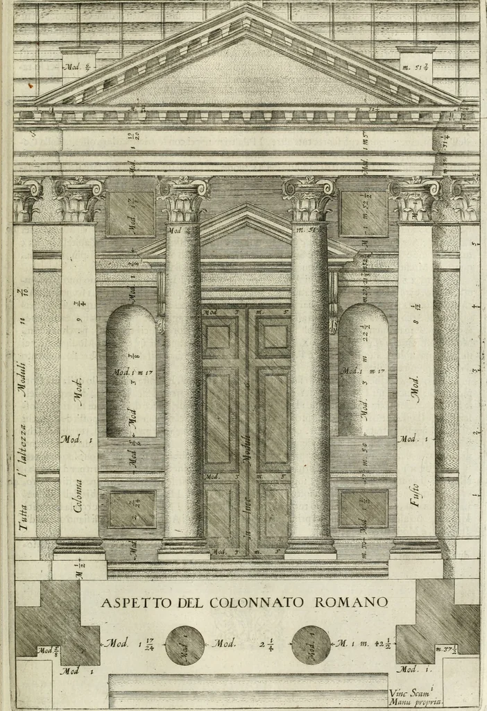 An illustration from L'idea della architettura vniversale, 1615, leaf 536