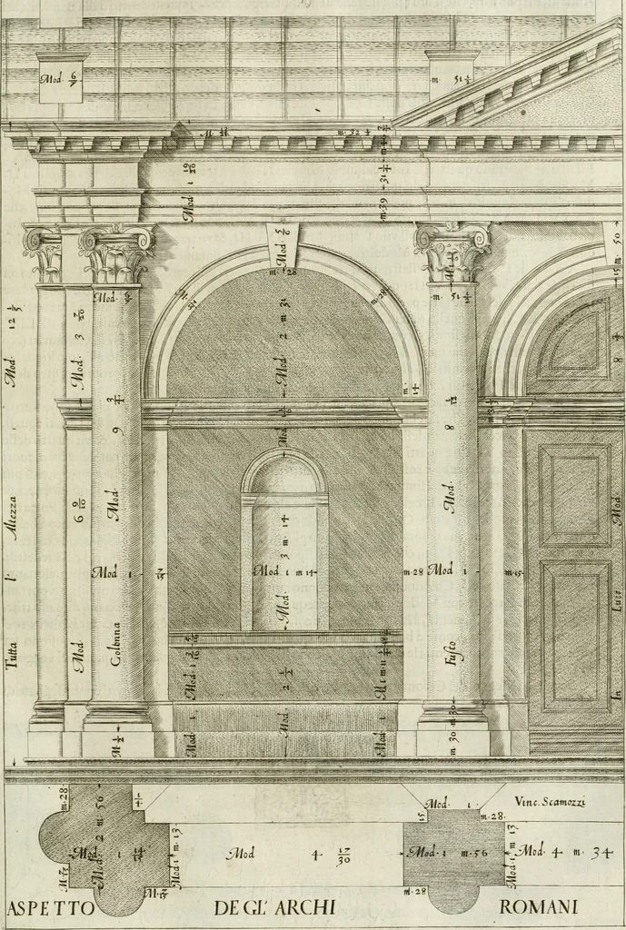 An illustration from L'idea della architettura vniversale, 1615, leaf 538