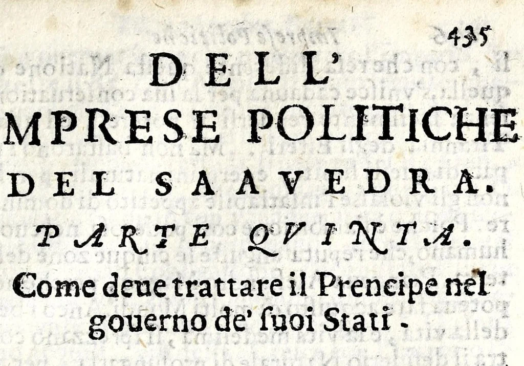 An illustration from L'idea del principe politico christiano, 1684, leaf 467