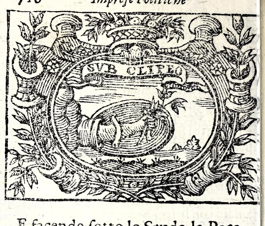 An illustration from L'idea del principe politico christiano, 1684, leaf 748
