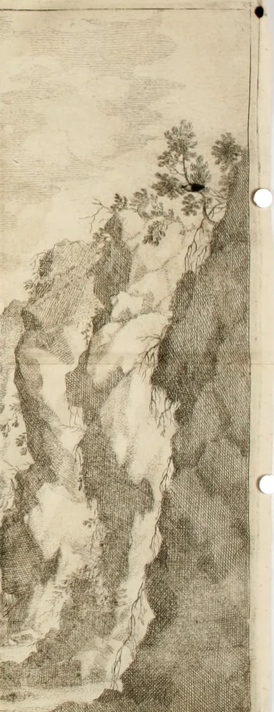 An illustration from L'idea di tutte le perfezioni : introduzione al balletto de' serenissimi principi Francesco & Antonio Farnesi : fatto rappresentare dal sereniss. sig. duca di Parma nel suo nuouo Teatrino, in occasione de' felicissimi sponsali del serenissimo sig. principe Odoardo, suo primogenito, con la serenissima signora principessa Dorotea Sofia di Neoburgo, 1690, leaf 31