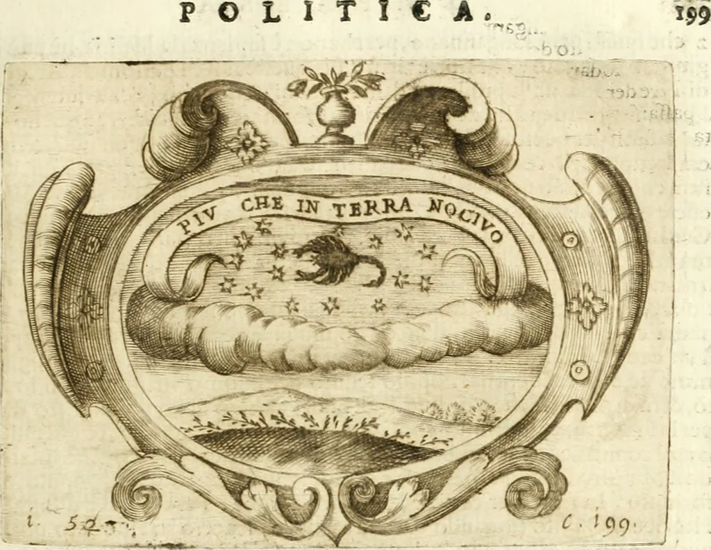 An illustration from L'idea di vn prencipe politico christiano, 1648, leaf 222