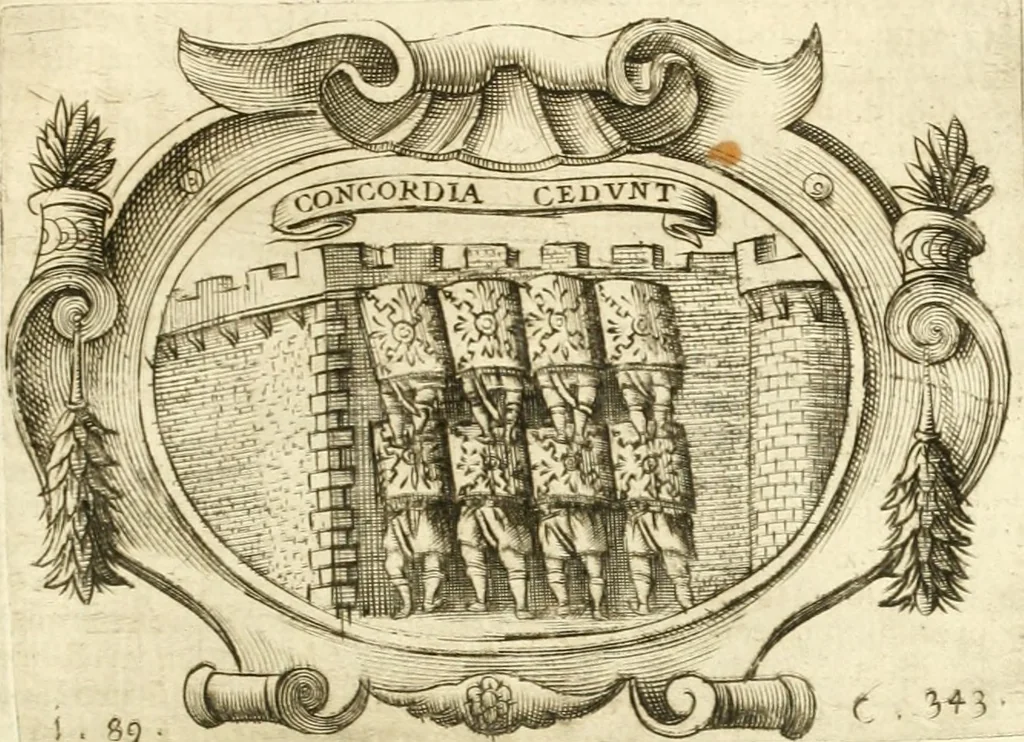 An illustration from L'idea di vn prencipe politico christiano, 1648, leaf 366