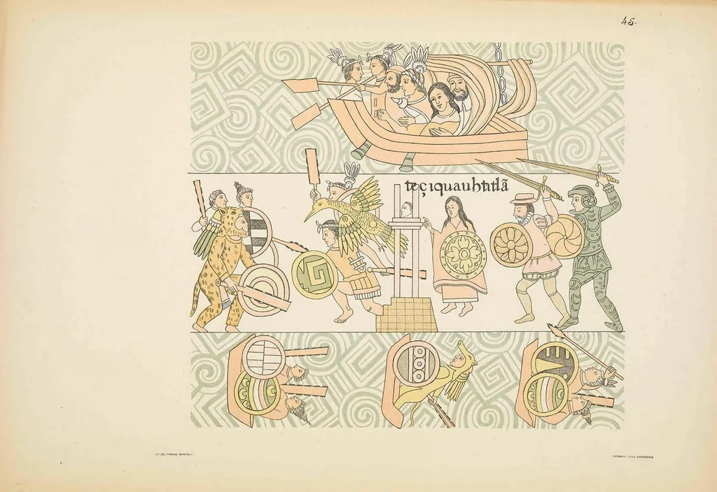An illustration from Lienzo de Tlaxcalla, 1892, leaf 115