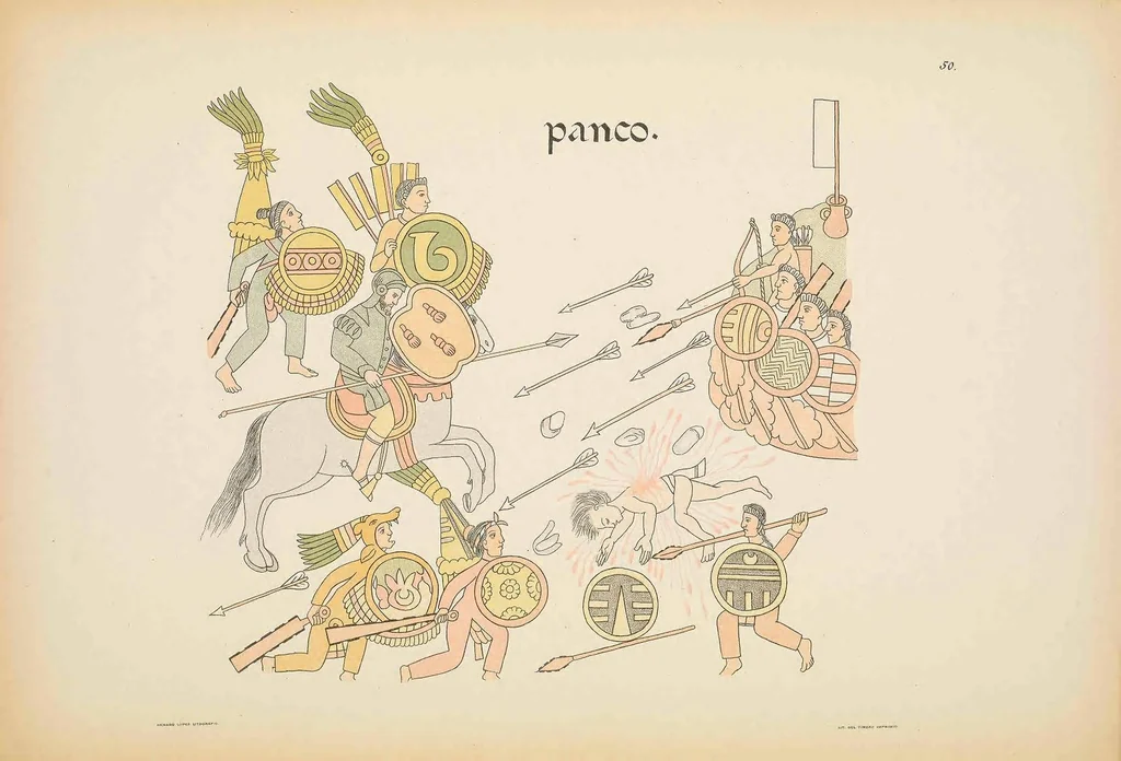 An illustration from Lienzo de Tlaxcalla, 1892, leaf 125