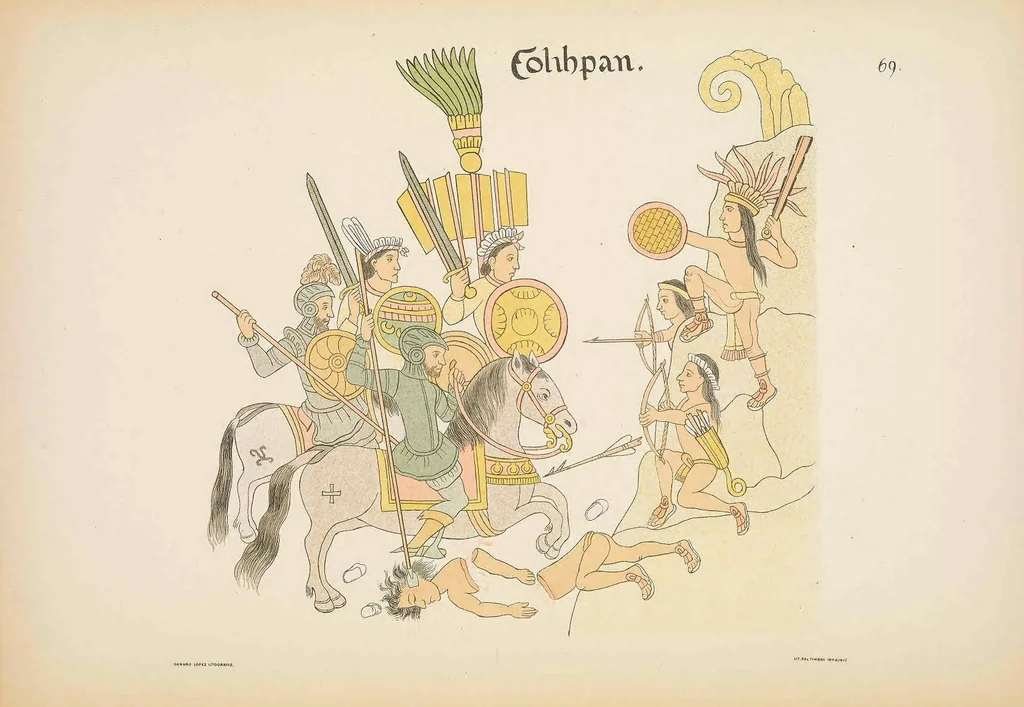 An illustration from Lienzo de Tlaxcalla, 1892, leaf 163