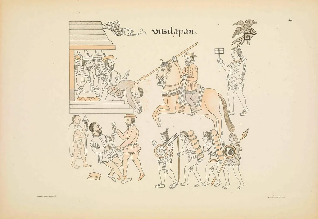 An illustration from Lienzo de Tlaxcalla, 1892, leaf 41