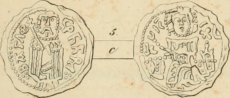 An illustration from Lietopis russk numizmatiki, 1842, leaf 82