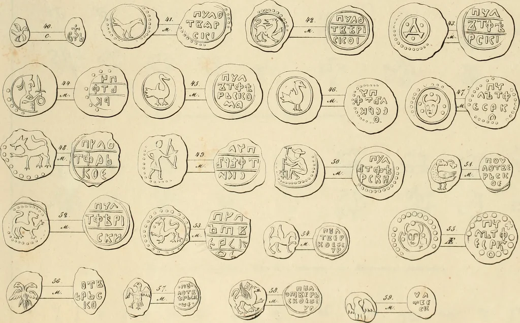 An illustration from Lietopis russk numizmatiki, 1842, leaf 92