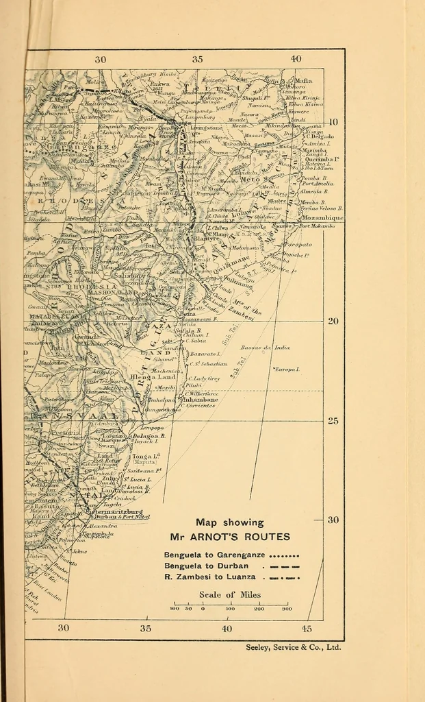 An illustration from The life & explorations of Frederick Stanley Arnot : the authorised biography of a zealous missionary, intrepid explorer, & self-denying benefactor amongst the natives of Africa, 1921, leaf 349