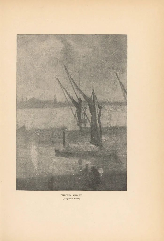 An illustration from The life of James McNeill Whistler, 1908, leaf 93