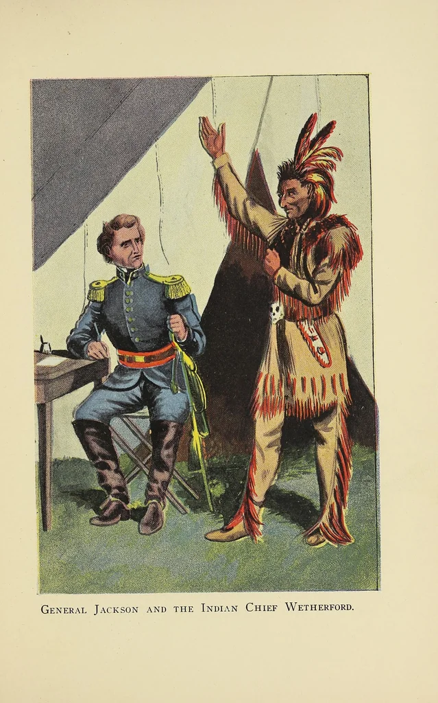 An illustration from The life of Colonel David Crockett : comprising his adventures as backwoodsman and and hunter ; his services as soldier and scout in the Creek War ; his electioneering canvasses ; his career as congressman ; his tour through the northern states ; and his services and death in the Texas war of independence, 1884, leaf 129