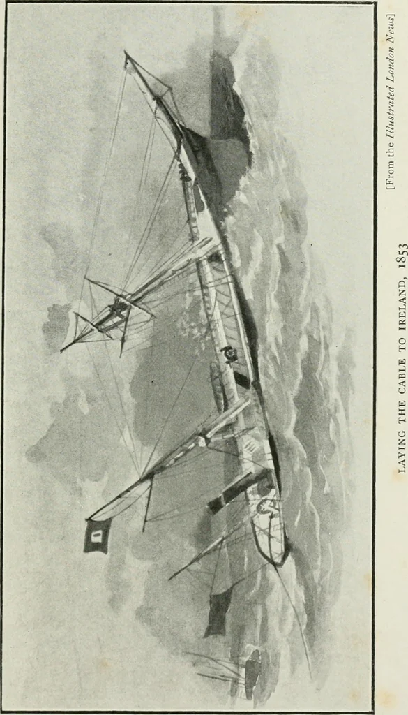 An illustration from The life story of the late Sir Charles Tilston Bright, civil engineer; with which is incorporated the story of the Atlantic cable, and the first telegraph to India and the colonies, 1899, leaf 114