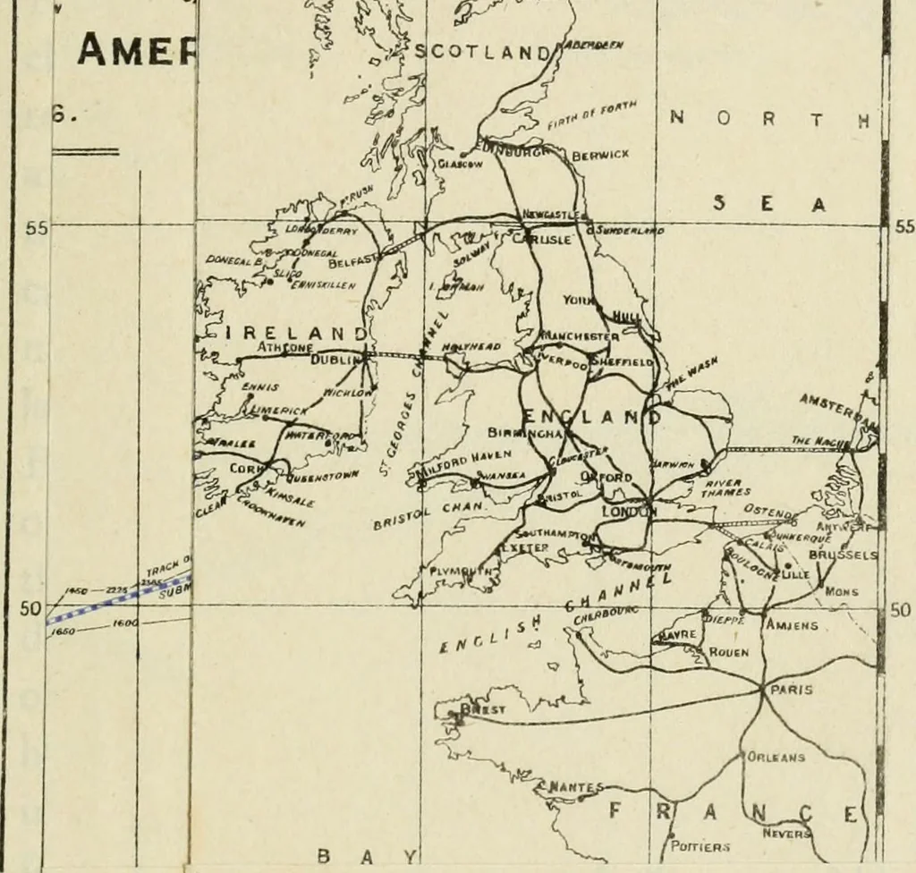 An illustration from The life story of the late Sir Charles Tilston Bright, civil engineer; with which is incorporated the story of the Atlantic cable, and the first telegraph to India and the colonies, 1899, leaf 152