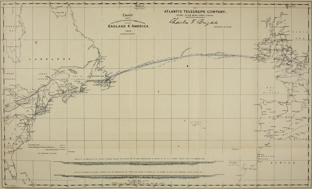 An illustration from The life story of the late Sir Charles Tilston Bright, civil engineer; with which is incorporated the story of the Atlantic cable, and the first telegraph to India and the colonies, 1899, leaf 153