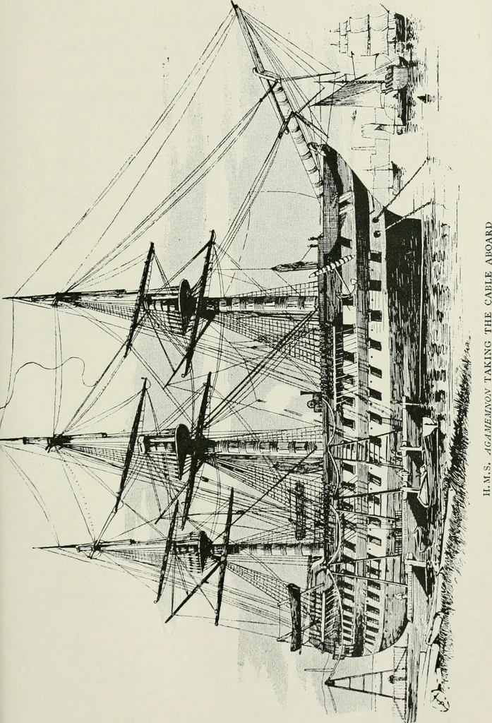 An illustration from The life story of the late Sir Charles Tilston Bright, civil engineer; with which is incorporated the story of the Atlantic cable, and the first telegraph to India and the colonies, 1899, leaf 176