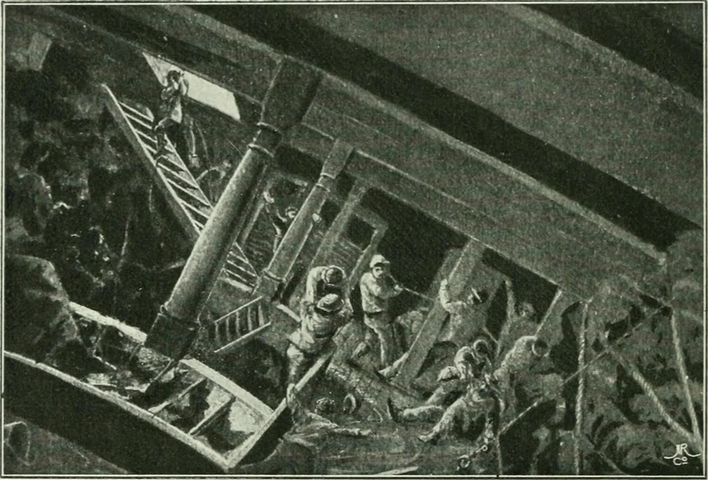 An illustration from The life story of the late Sir Charles Tilston Bright, civil engineer; with which is incorporated the story of the Atlantic cable, and the first telegraph to India and the colonies, 1899, leaf 279