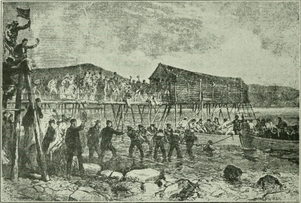 An illustration from The life story of the late Sir Charles Tilston Bright, civil engineer; with which is incorporated the story of the Atlantic cable, and the first telegraph to India and the colonies, 1899, leaf 345