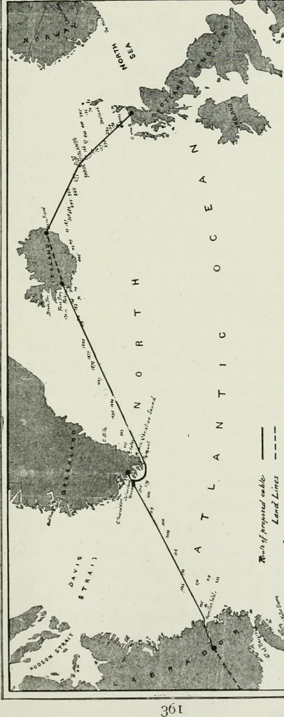 An illustration from The life story of the late Sir Charles Tilston Bright, civil engineer; with which is incorporated the story of the Atlantic cable, and the first telegraph to India and the colonies, 1899, leaf 390