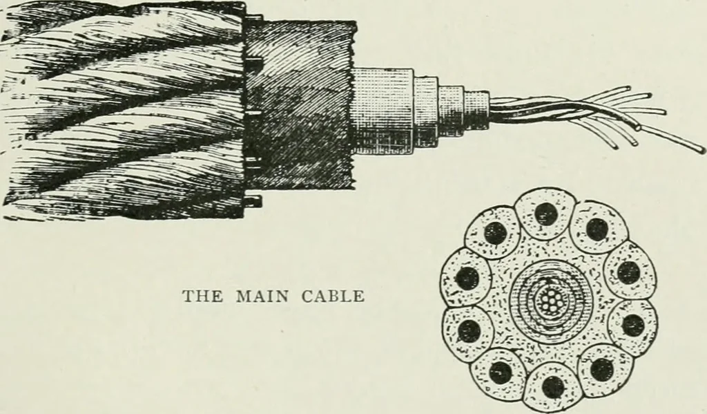 An illustration from The life story of the late Sir Charles Tilston Bright, civil engineer; with which is incorporated the story of the Atlantic cable, and the first telegraph to India and the colonies, 1899, leaf 406