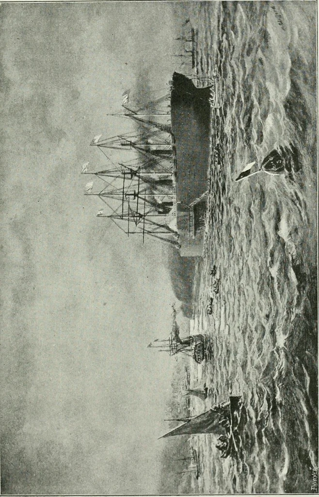 An illustration from The life story of the late Sir Charles Tilston Bright, civil engineer; with which is incorporated the story of the Atlantic cable, and the first telegraph to India and the colonies, 1899, leaf 426