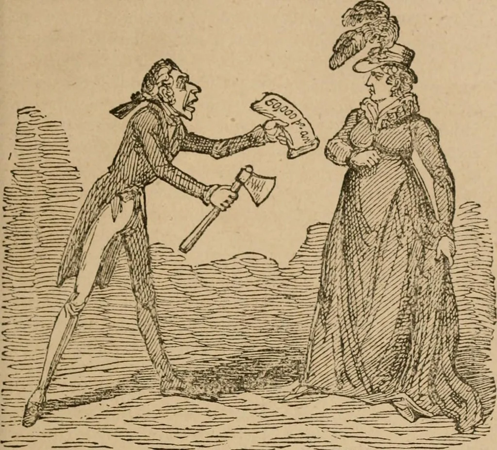 An illustration from The life and times of James Catnach : (late of Seven Dials), ballad monger, 1878, leaf 116