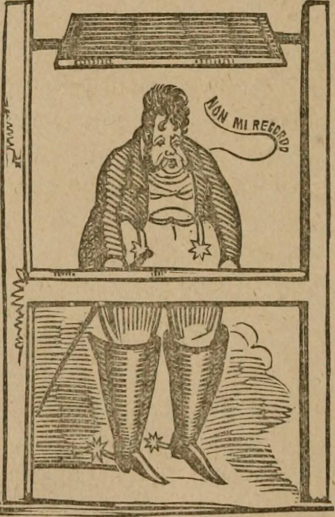 An illustration from The life and times of James Catnach : (late of Seven Dials), ballad monger, 1878, leaf 121