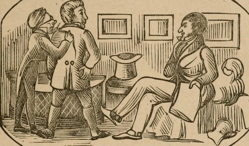 An illustration from The life and times of James Catnach : (late of Seven Dials), ballad monger, 1878, leaf 146