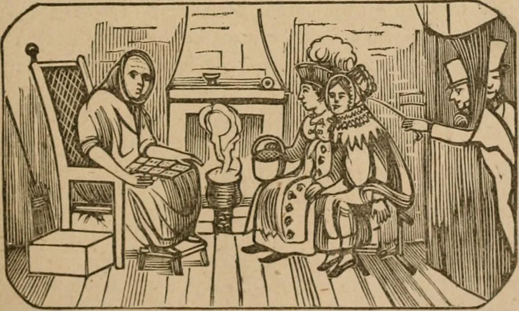 An illustration from The life and times of James Catnach : (late of Seven Dials), ballad monger, 1878, leaf 148