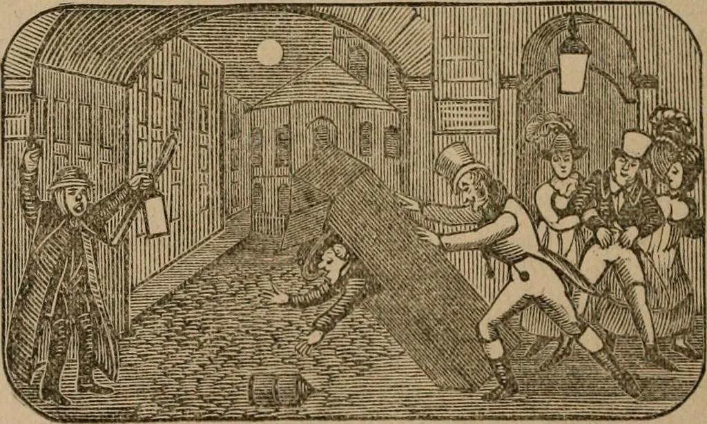 An illustration from The life and times of James Catnach : (late of Seven Dials), ballad monger, 1878, leaf 151