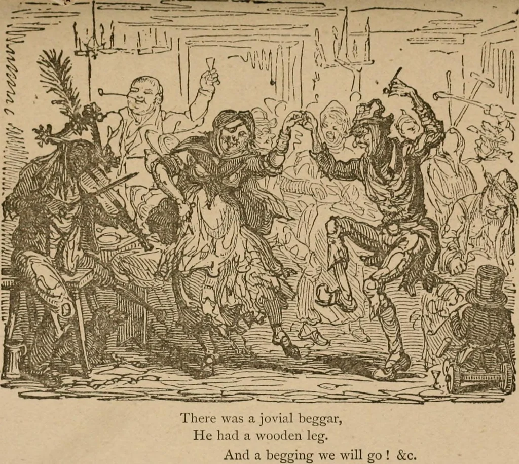 An illustration from The life and times of James Catnach : (late of Seven Dials), ballad monger, 1878, leaf 158