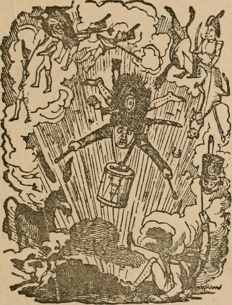 An illustration from The life and times of James Catnach : (late of Seven Dials), ballad monger, 1878, leaf 188